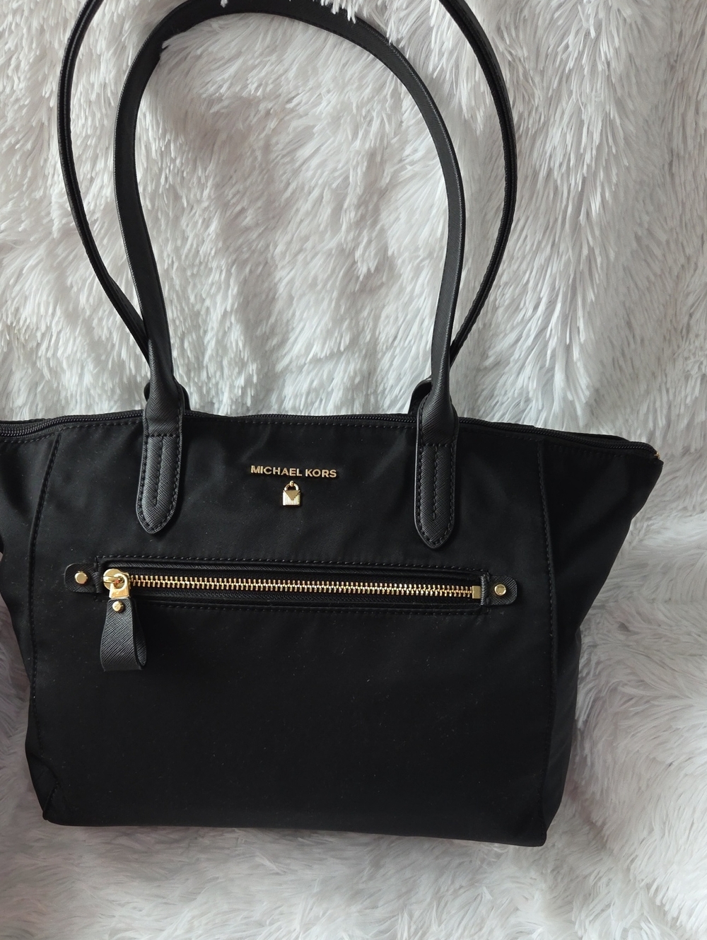 Michael Kors Black Tote Bag with Gold Hardware